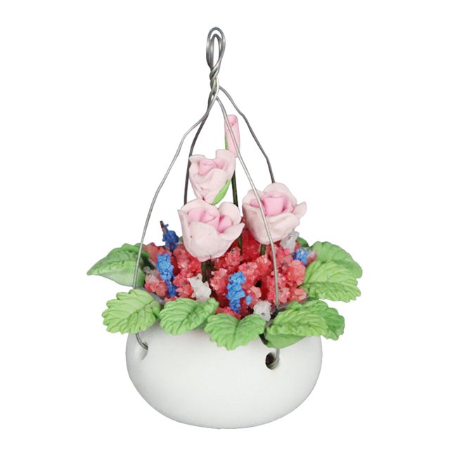 KAKOWELY Mini casa simulación flor bonsái adorno resina planta artificial en maceta decoración