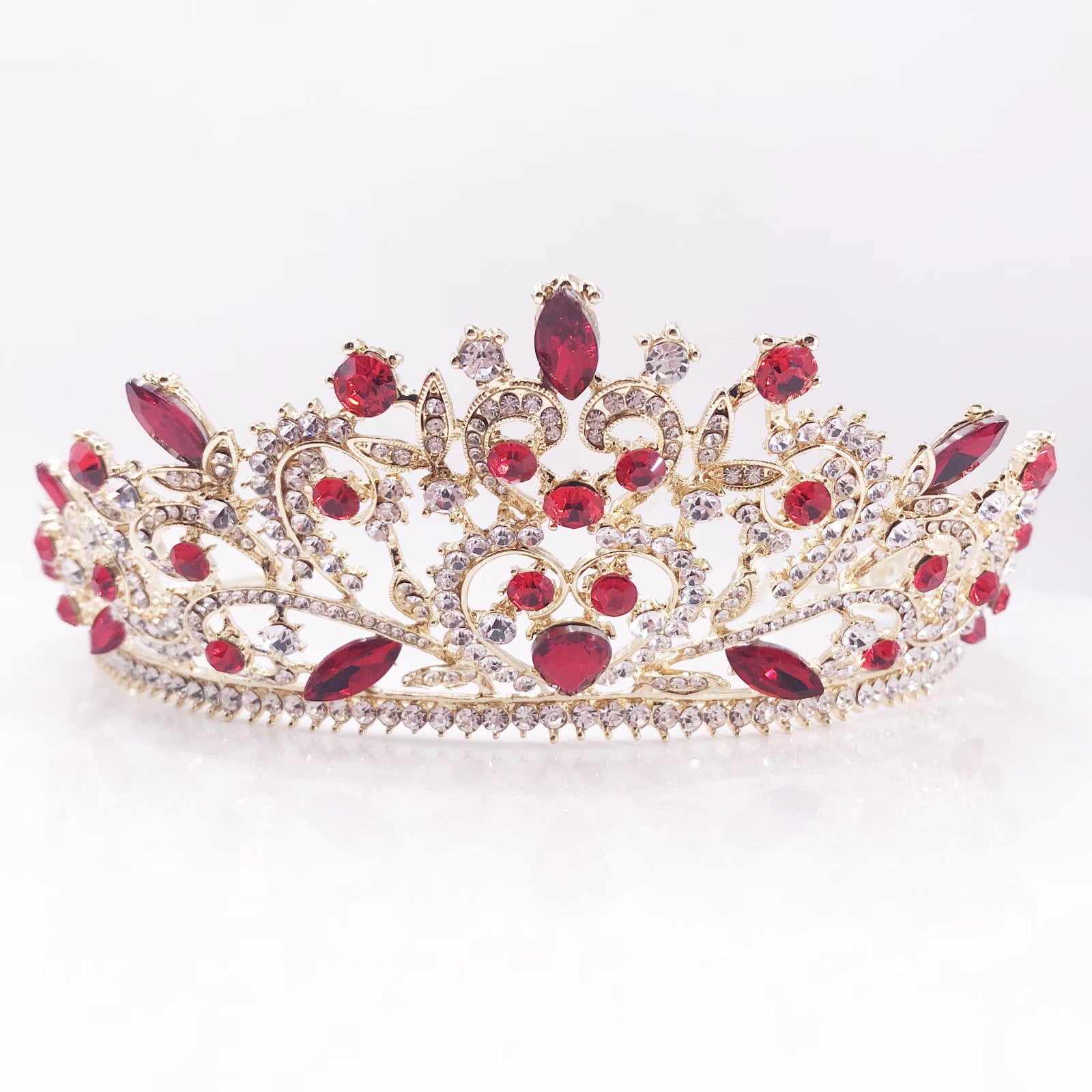 Milisente Women Rhinestone Bridal Tiaras Heart Pattern Crowns and