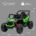 thumbnail image 6 of FINITO 12V Kids Ride On UTV 2WD Electric Powered Truck 4 Wheels Vehicle with LED Lights MP3 Bluetooth Remote Control for Boys Girls 3+, Green, 6 of 7