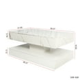 thumbnail image 5 of 39" Modern Coffee Table, 2 Tier Rectangular Center Table with Drawer and Open Shelf, Wood Accent Table with LED Lights, for Living Room, Office, 5 of 9