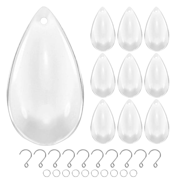 10-Pack Crystal Teardrop Prisms, 20.5mm/0.81 Inch Hanging Crystals Chandelier Prisms for Home/Windows /Garden/DIY[Clear White]
