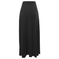 thumbnail image 3 of A2Y Women's Drawstring Waist Side Pockets Rayon Maxi Skirt Black M, 3 of 4