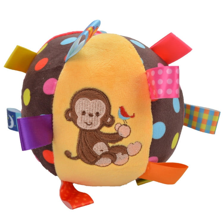 Baby Toys for 0-12 Months,Baby Ball Toy, Handbells Baby Rattles, Soft Plush Stroller Car Toys, Newborn Birthday Gifts(Monkey)