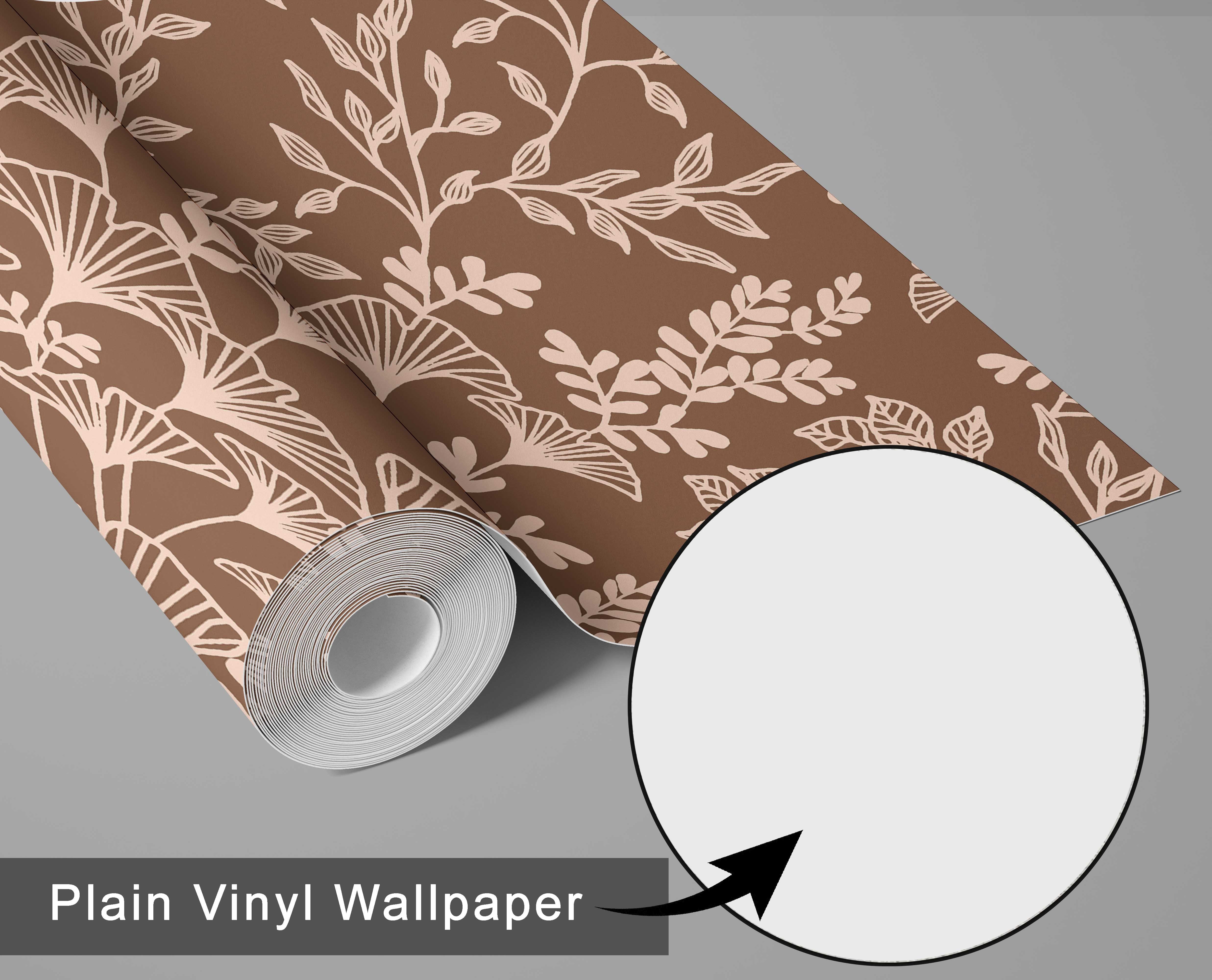 S4Sassy Peel and Stick Wall Covering, Botanical Branch Wallpaper Removable Wallwrap - Brown Instant Wall Mural for Bedroom, Bathroom, Laundry Room, Closet Interior (25"x360" inch)