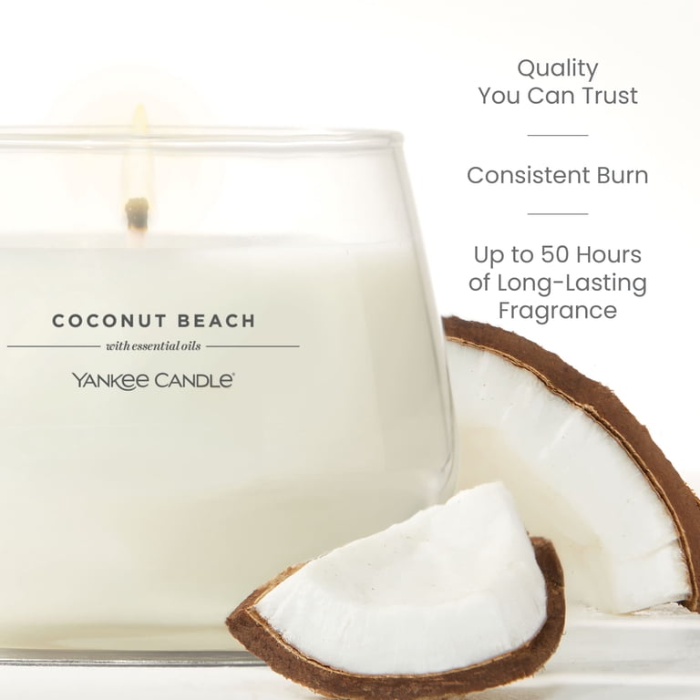 Yankee Candle Studio Collection Scented Candle, 10 oz, Coconut Beach, White
