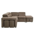 thumbnail image 3 of Kavi Fabric Sleeper Sectional Sofa w/2 Pullout Stools - Brown, 3 of 7