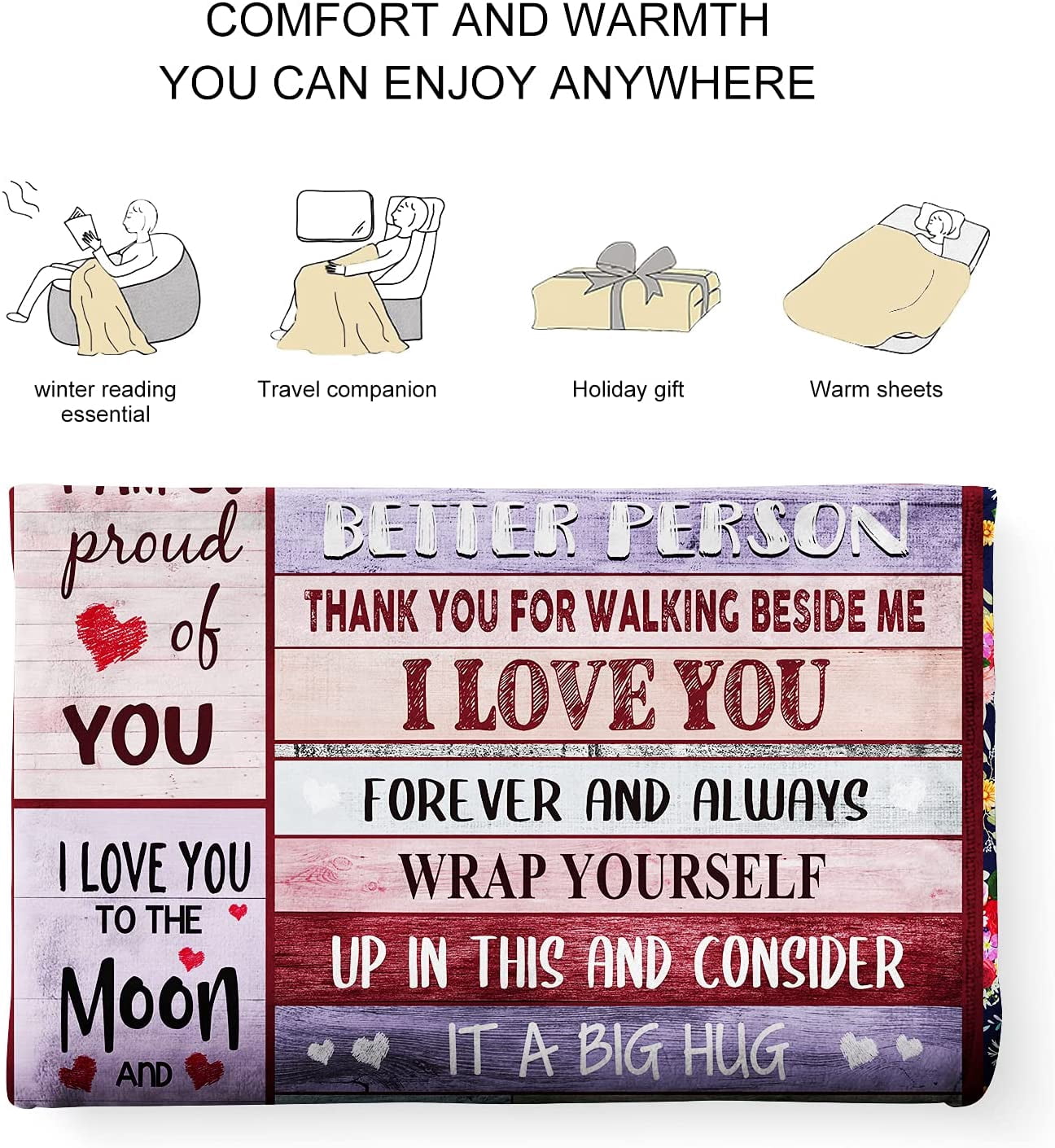 Blanket Gifts for Wife Romantic Anniversary Birthday Gifts for Wife Her I Love You Presents for Wife from Husband to My Wife Warm Gifts for Christmas Valentine's Mother's Day