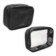 2024 2pcs Makeup Travel Bag 2 In 1 Large Capacity Black Waterproof