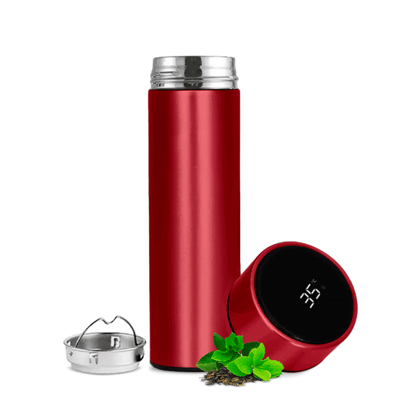 Termo Inteligente Onda Shop Acero Inoxidable 500ml Pantalla Led Digital Rojo
