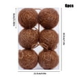 thumbnail image 2 of 6 Pcs 2.36 Inch, Christmas Ball Ornaments Boho Farmhouse Jute Rope Hanging Balls Burlap Neutral Rustic Ornaments for Xmas Tree Holiday Wreath Garland Wedding Home, 2 of 8