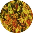 thumbnail image 1 of Ahgly Company Indoor Square Patterned School Bus Yellow Area Rugs, 3' Square, 1 of 6