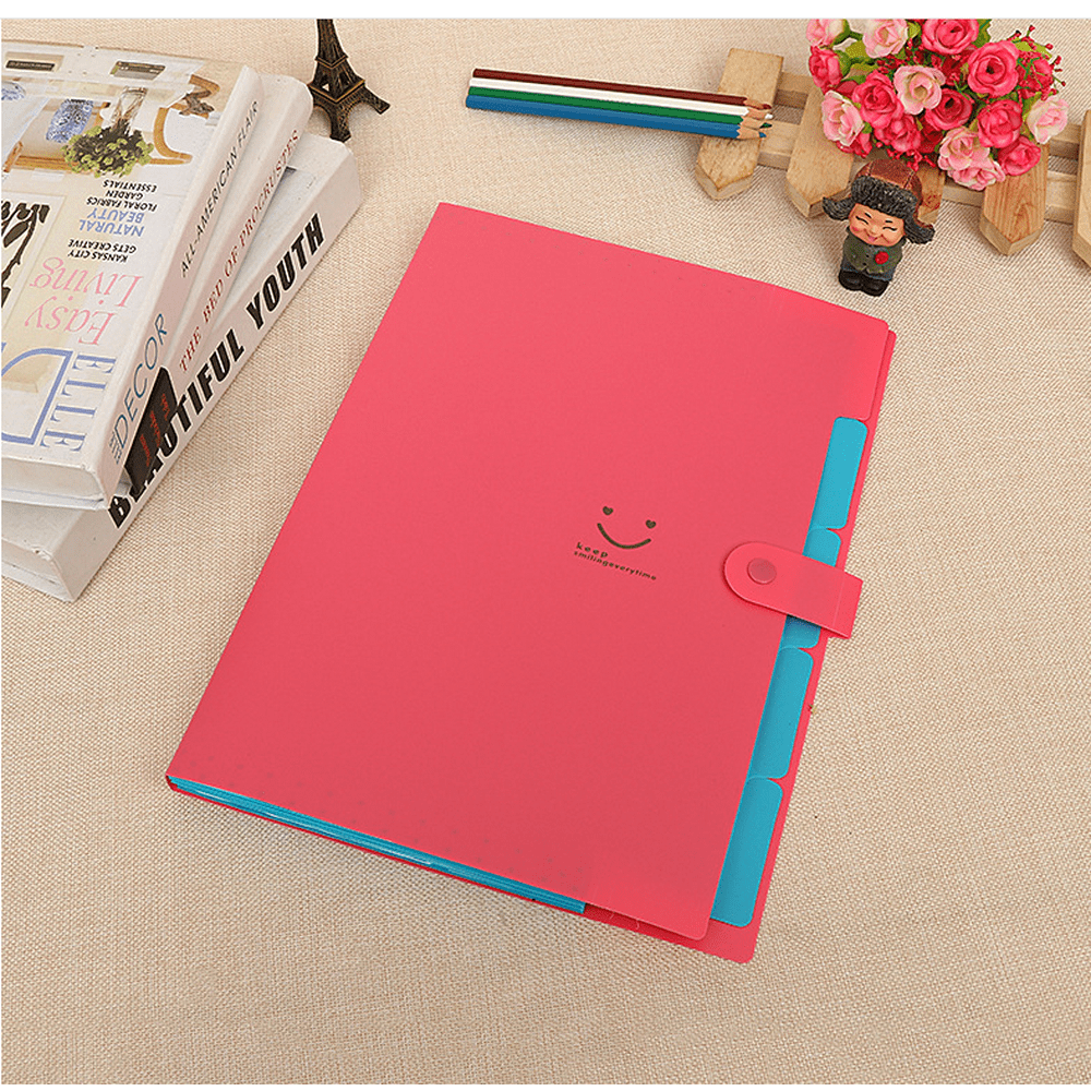 A4 File Document Bag Pouch Bill Folder Holder Organizer Fastener Office