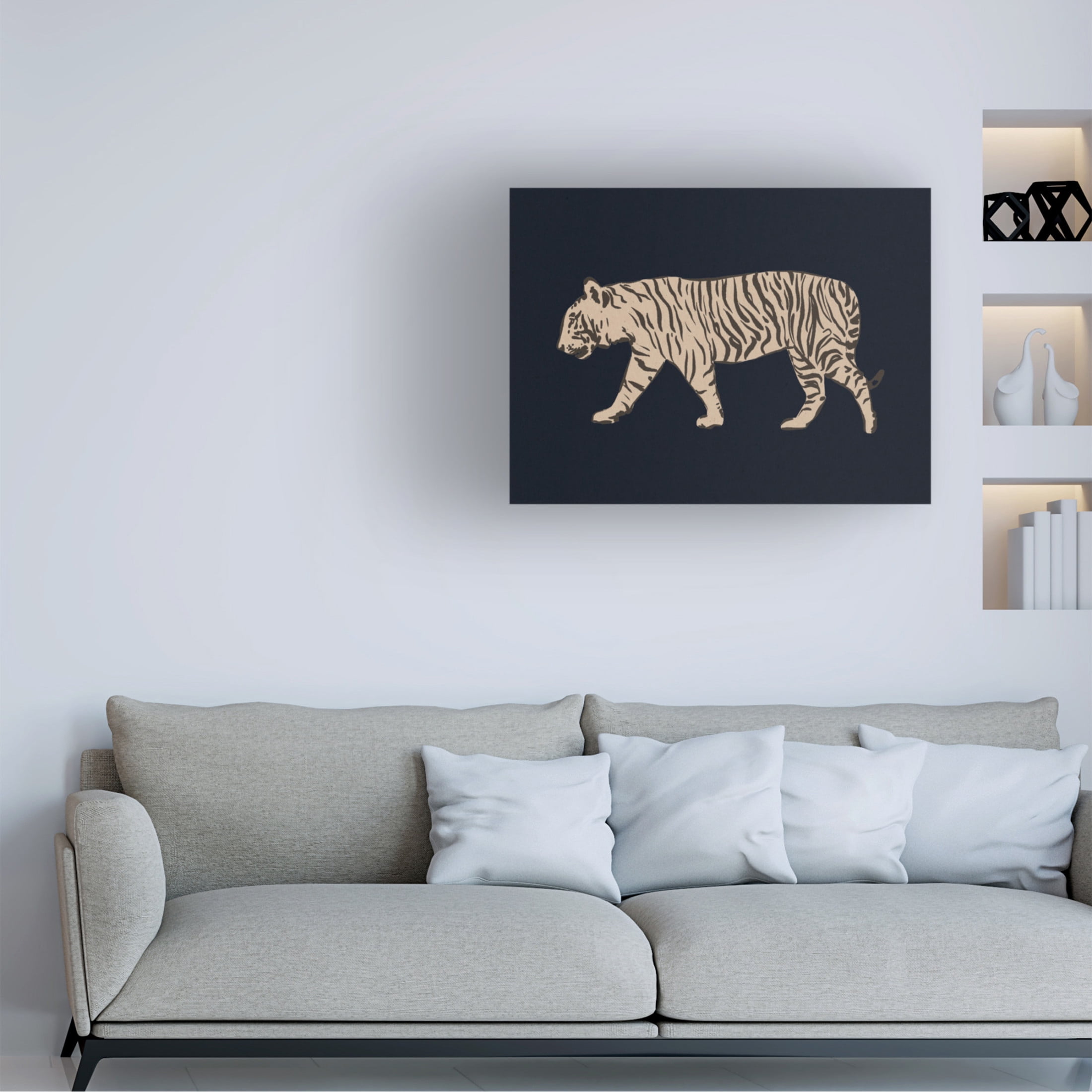 Canvas Wall Art - Victoria Barnes 'Big Jungle Cats II' Wall Art for Living Room, Bedroom, or Office Décor by Trademark Fine Art - 47 x 35 Inches