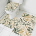 thumbnail image 3 of Sage Green Yellow Botanical Bath Mat 3 Piece Bathroom Rug Set, Spring Summer Vintage Non Slip Bath Rug Contour Mat and Toilet Lid Cover, Absorbent Shower Mats Soft Bath Rugs and Mats Sets, 3 of 8