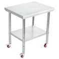 thumbnail image 1 of KFFKFF Table en Acier Inoxydable, Table de Préparation des Aliments 24 x 30 Pouces avec Roulettes, Table de Préparation de Cuisine avec Postes de Travail sous Tablette Réglables, 1 of 9