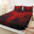 thumbnail image 4 of Feelyou Horror Bat Skull Bed Sheets, Red Butterfly Halloween Full Size Sheets, 4pcs, 1 Flat Sheet, 1 Fitted Sheet and 2 Pillowcases, 4 of 5