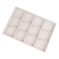 thumbnail image 3 of Unique Bargains Velvet Jewelry Organizers Trays with Removable Dividers Light Pink-12 Grid Tray, 3 of 7