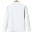 thumbnail image 4 of VSSSJ Men's Cotton Linen Henley Shirt Relaxed Fit Button Long Sleeve Hippie Shirt Stand Collar Pocket Casual Vacation Beach T-Shirts White S, 4 of 8