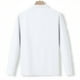 thumbnail image 4 of Blusa y camisa de manga larga con cuello alto para hombre, informal, de color liso, con botones, de media manga, con cuello alto y bolsillo, de poliéster., 4 of 8