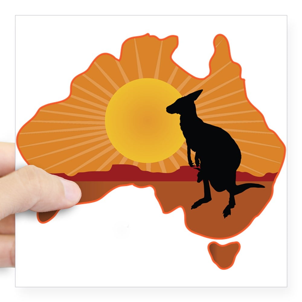 845842652 CafePress Australia Kangaroo Square Sticker 3 X 3 Square Sticker