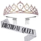 thumbnail image 1 of Tiaras de cumpleaños para niñas, coronas para mujeres cumpleaños, tiara para mujeres cumpleaños reina con fajín de cumpleaños, corona para niñas, tiaras y coronas para niñas, 1 of 5