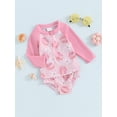 thumbnail image 4 of Aojekbee Toddler Girls Two Piece Swimsuits Long Sleeve Seashell/Bird Print Rash Guard Bathing Suit Summer Swimwear, 4 of 10