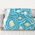 thumbnail image 5 of YFYANG Lightweight Warm Flannel Blanket, Blue Ocean Fish Doodle Throw Blanket for Bed, Sofa, Travel, Camping, 40"x30", 5 of 7