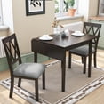 thumbnail image 4 of Harper & Bright Designs Extendable Dining Table for 4, Vintage Rectangle Kitchen Table, Wood Folding Dining Desk for Small Space, Espresso, 4 of 14