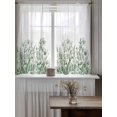 thumbnail image 4 of Wildflower Leaf Curtains 45 Inch Length,Sheer Curtains for Bedroom Living Room Window Green Floral Botanical White Watercolor Rod Pocket Drapes Kitchen Curtains Small Half Window 42"x45" 2 Panels, 4 of 6