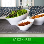 PLASTICPRO Angled Plastic Serving Bowls Clear Disposable Bowls Party Supplies, Small 8-Pack
