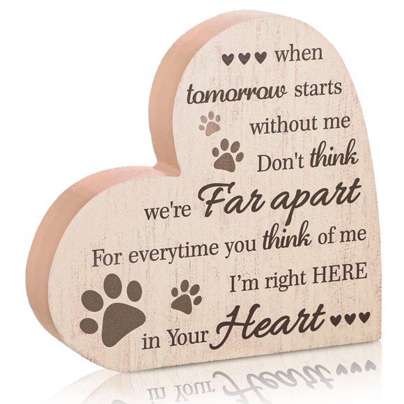 Pet memorial gifts, mourning gifts for lost cats and dogs, sympathy and consolation gifts, heart-shaped wooden plaques