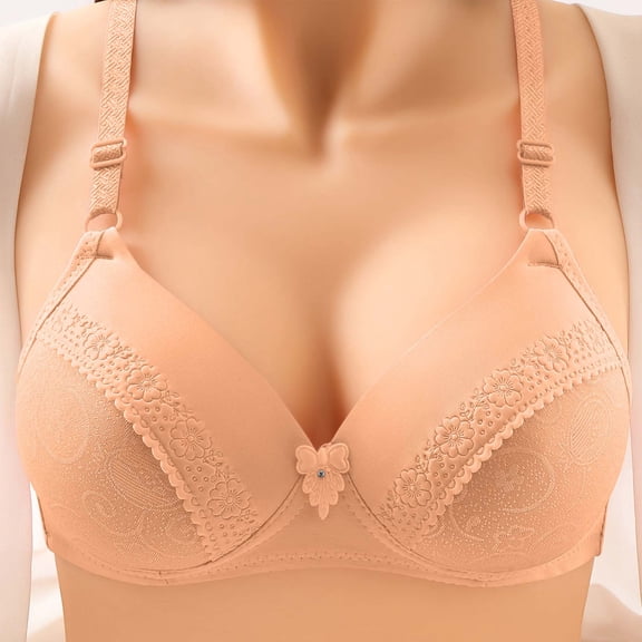 Mlkoz Wireless Bras for Women Push-Up Everyday Bra with Back Closure Comfortable for Seniors Everyday Bras