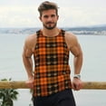 thumbnail image 6 of Logiee Halloween Tartan Plaid Print Men's Workout Tank Top,Quick Dry Workout Tank Top,Gym Muscle Tee,Fitness Bodybuilding Sleeveless T Shirt-Large, 6 of 7