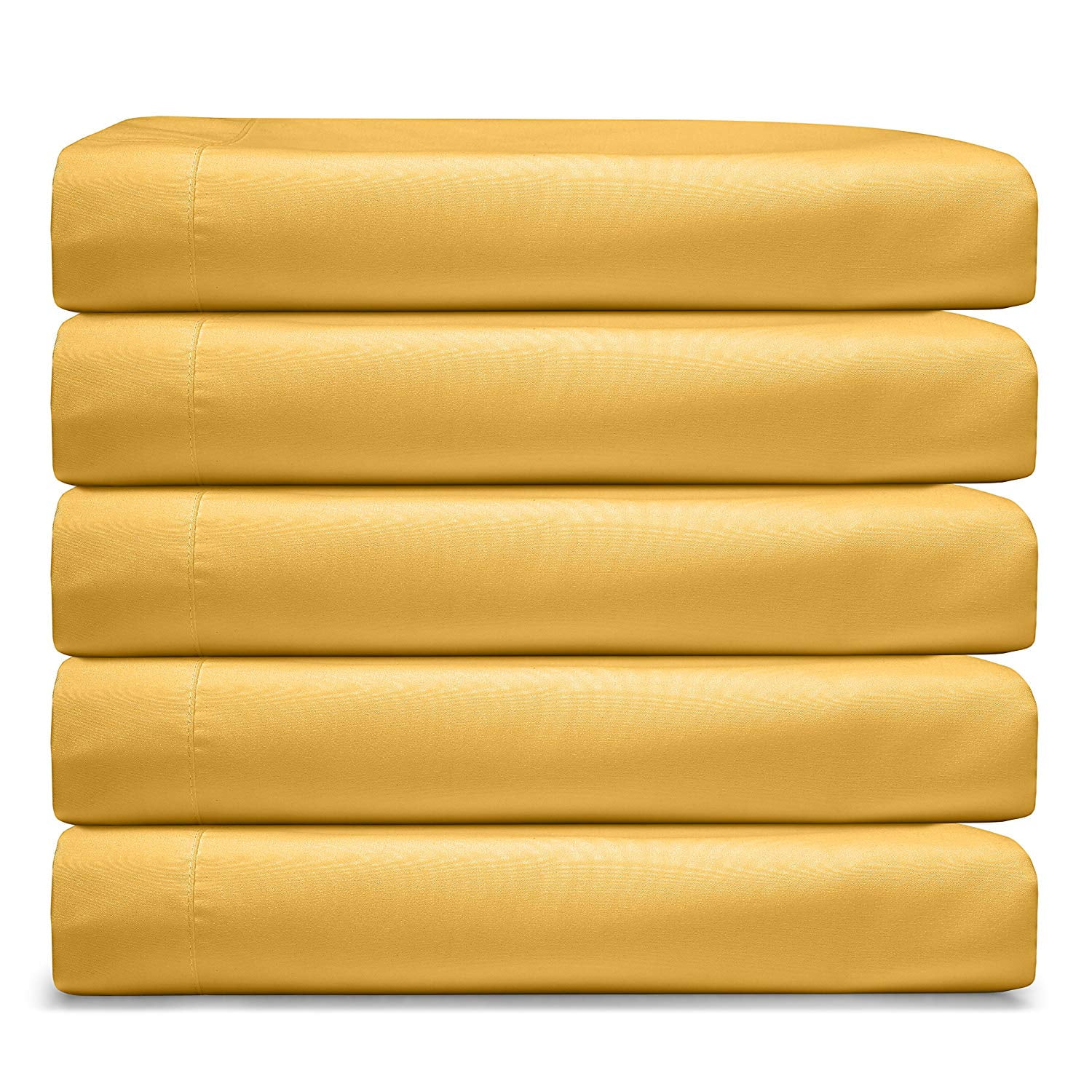 Clara Clark RV/Short Queen 6-Piece Bed Set for Campers - Deep Pocket Fitted Sheet Luxury Soft Microfiber, Hypoallergenic, Yellow