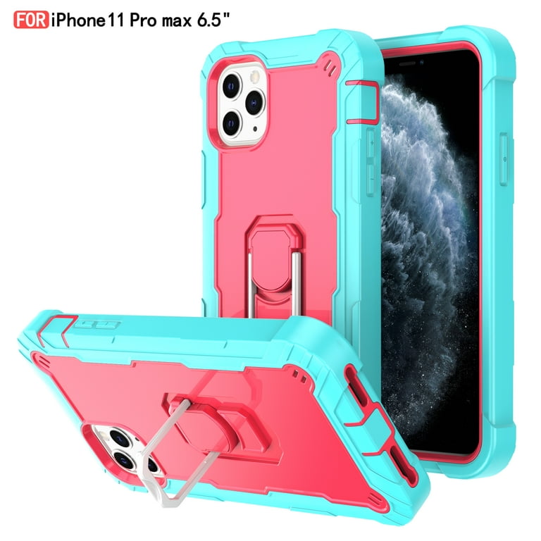iPhone 11 Pro Max Case - Heavy Duty Hybrid Rugged Dual Layer Protective  Shockproof Kickstand Cover with Ring Holder for Apple iPhone 11 Pro Max  6.5, E 