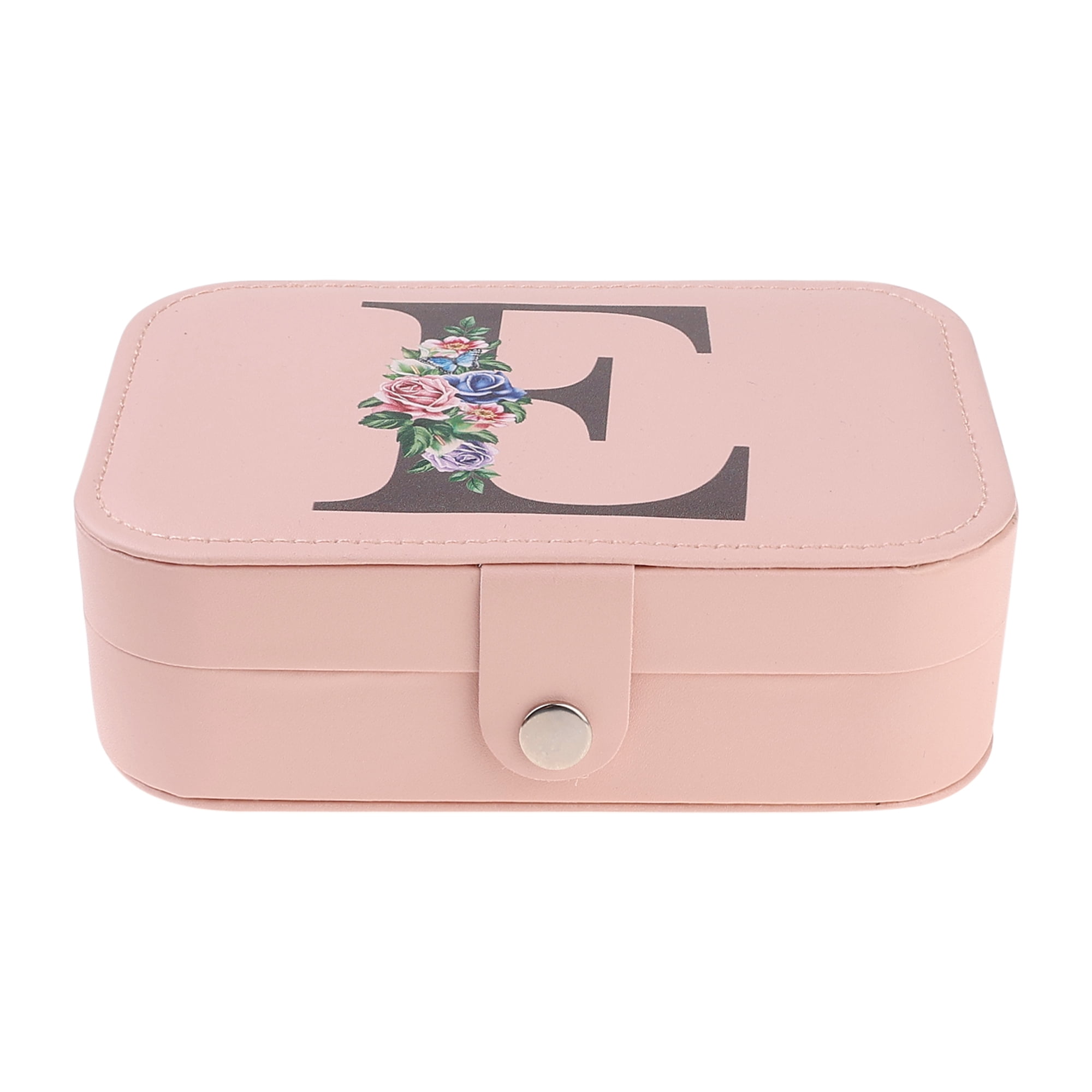 Unique Bargains Jewelry Box Small PU Leather Jewelry Organizer Case Storage Display Holder Pattern E