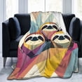 thumbnail image 6 of Modern Sloth Blanket Geometric Sloth Pattern Abstract Modern Art Soft Warm Fleece Throw Couch Sofa Gift 50x40, 6 of 7