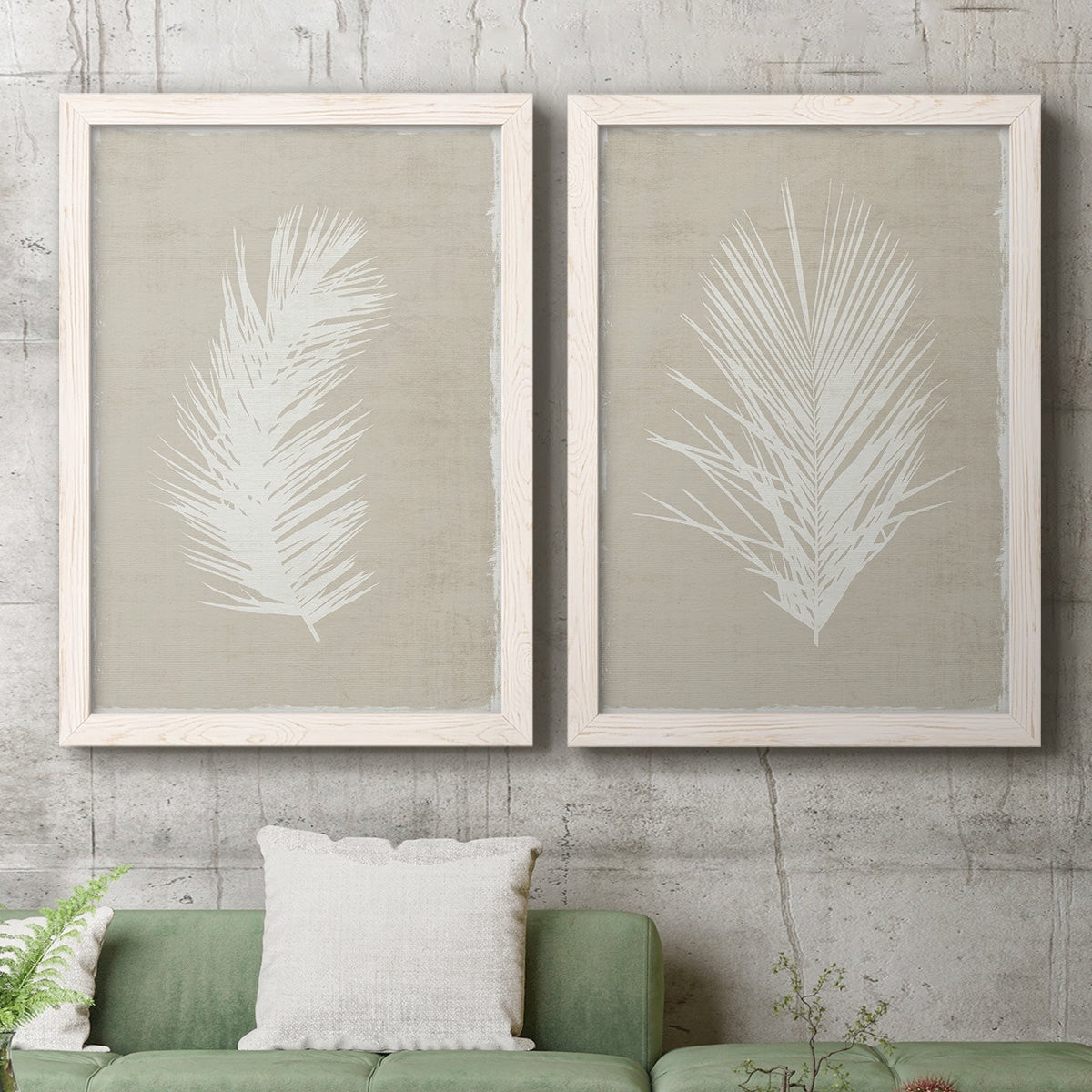 Palm Oasis I - Premium Framed Canvas 2 Piece Set - Ready to Hang