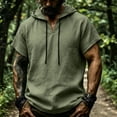 thumbnail image 2 of SHTXOZHI Mens Beach Outerwear Vests Short Sleeve V-Neck Hooded Tops Casual Vacation Comfortable Summer Jackets, 2 of 9