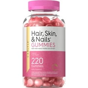 Hair Skin & Nails Vitamins | 220 Gummies | Fruit Flavored | by Carlyle