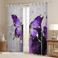 thumbnail image 2 of Manfei Dreamy Purple Butterfly Black Out Curtains for Female, Oil Printing Curtains Pack of 2 (42x63 Each), Romantic Animal Bedroom Curtains, Black Out Curtains Home Decor, 2 of 6