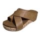 thumbnail image 1 of Bmisegm Women's Solid Color Sandals with Sloping High Heels Sandals Women Summer Khaki 6.5, 1 of 9