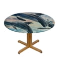 thumbnail image 3 of Orinice Dolphins Ocean Sky Round Table Cover Stain Resistant Washable Indoor Outdoor Tablecloth Kitchen Dining Wedding Parties Outdoor Fitted 100% Polyester Fiber 46-50, 3 of 8