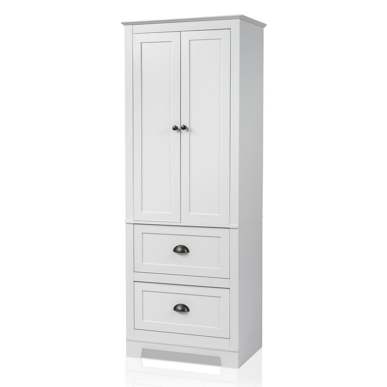 Kitchen storage pantry cabinet tall 2024 wood organizer shelves white armoire bedroom