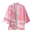thumbnail image 1 of 2DXuixsh Cardigan pour Femmes, Coupe Ample, Imprimés Floraux, Blouse Décontractée, Col Rond, Classique, Rose Taille TG, 1 of 4