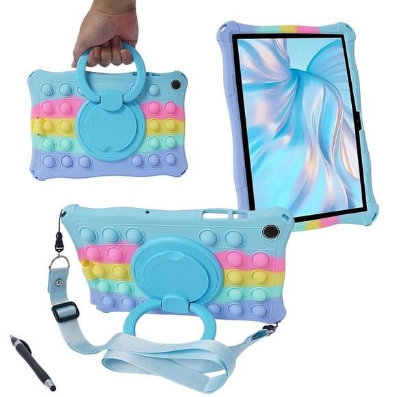 For Samsung Galaxy Tab A9 Plus 11 inch 2023 Case 360 Rotating Stand Kids Tablet Cover for Tab A9 8.7" A8 10.5" Case Funda Coque (CSB with Strap,Tab A9 plus 11 inch)