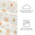 thumbnail image 5 of Noble Linens 4 Piece Pattern Microfiber Bed Sheets Set, Coral Aztec Dreams, Queen, 5 of 10