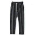 thumbnail image 2 of hotojiny Men's Cotton Sweatpants Lightweight Athletic Yoga Lounge Pants Open Bottom Casual Straight Leg Pants with Pockets, 2 of 5