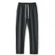 thumbnail image 1 of Pantalones largos para hombre, deportivos, informales, lisos, con cintura elástica y cordón ajustable, de pierna ancha, rectos y cilíndricos, de poliéster., 1 of 5