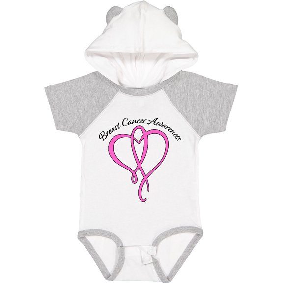 Inktastic Breast Cancer Awareness with Pink Ribbon Heart Boys or Girls Baby Bodysuit